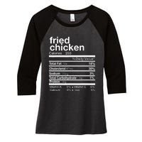 Thanksgiving Fried Chicken Nutrition Matching Family Women's Tri-Blend 3/4-Sleeve Raglan Shirt