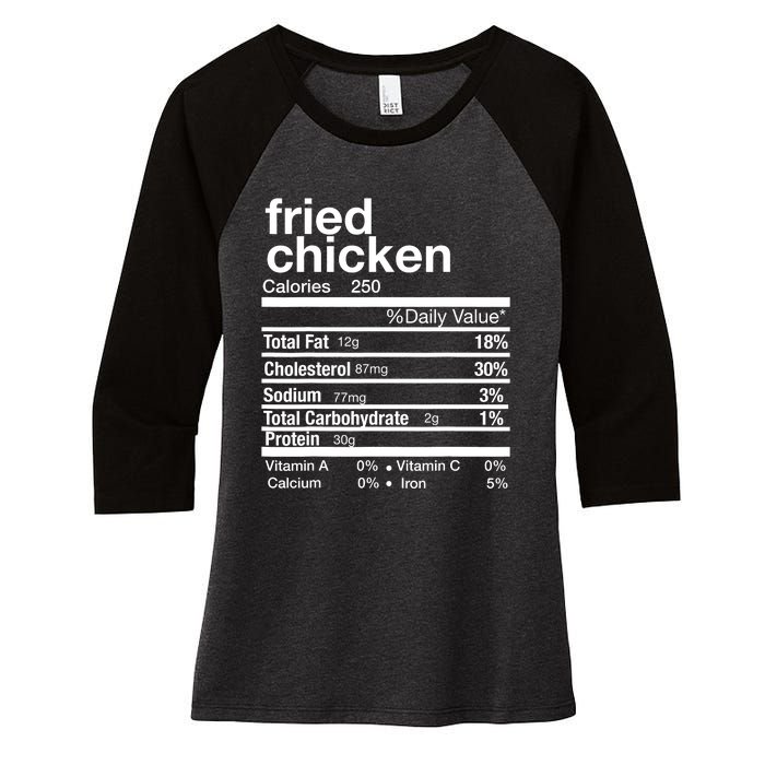 Thanksgiving Fried Chicken Nutrition Matching Family Women's Tri-Blend 3/4-Sleeve Raglan Shirt