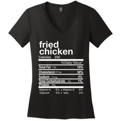 Thanksgiving Fried Chicken Nutrition Matching Family Women's V-Neck T-Shirt