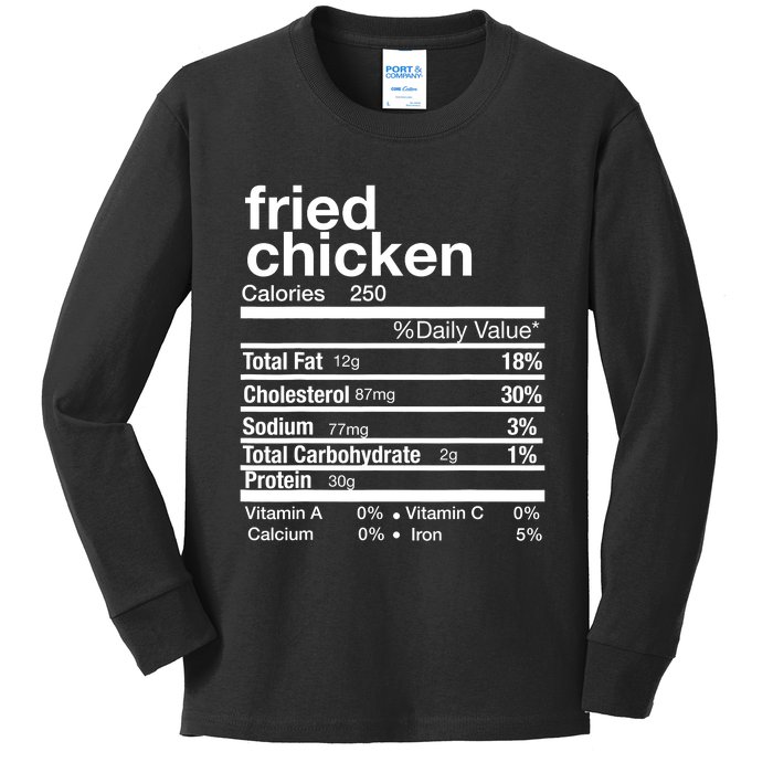 Thanksgiving Fried Chicken Nutrition Matching Family Kids Long Sleeve Shirt