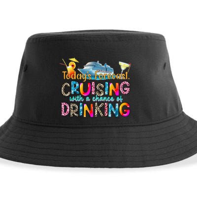 TodayS Forecast Cruising With A Chance Of Drinking Cruise Sustainable Bucket Hat