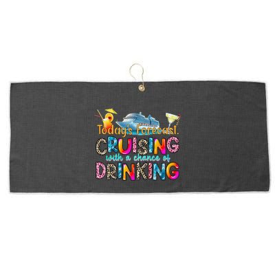 TodayS Forecast Cruising With A Chance Of Drinking Cruise Large Microfiber Waffle Golf Towel