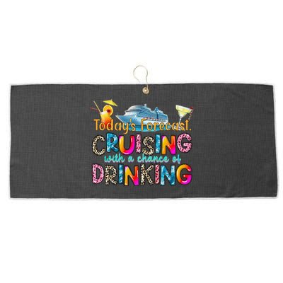 TodayS Forecast Cruising With A Chance Of Drinking Cruise Large Microfiber Waffle Golf Towel