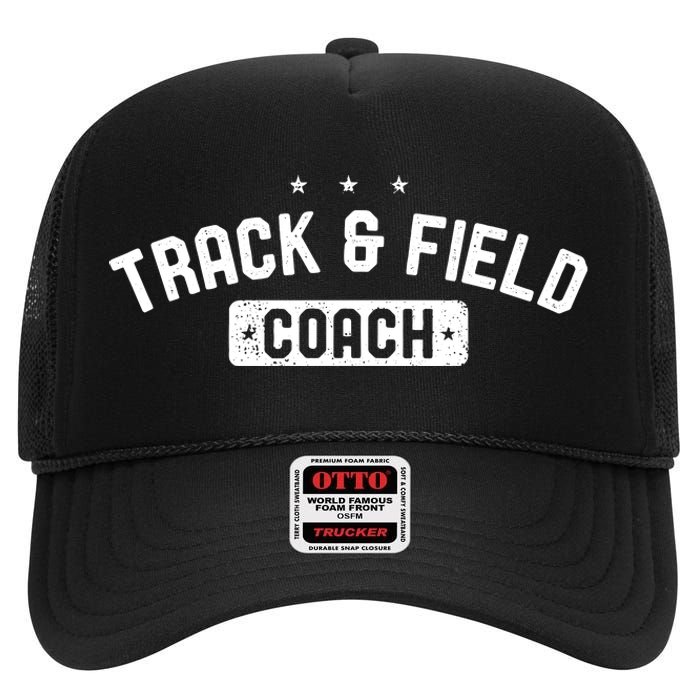 Track Field Coach Vintage Track Field High Crown Mesh Back Trucker Hat