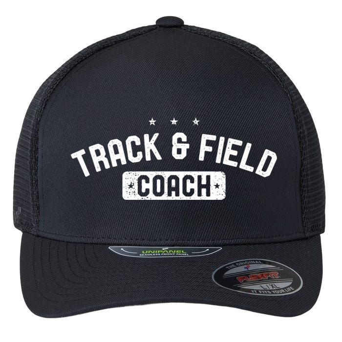 Track Field Coach Vintage Track Field Flexfit Unipanel Trucker Cap