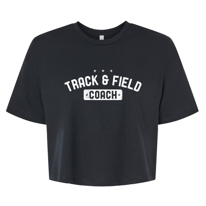 Track Field Coach Vintage Track Field Bella+Canvas Jersey Crop Tee