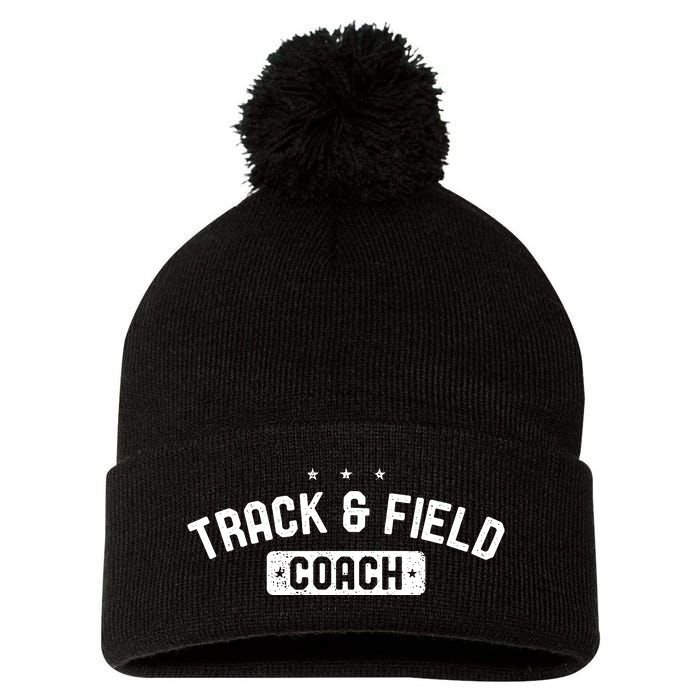 Track Field Coach Vintage Track Field Pom Pom 12in Knit Beanie