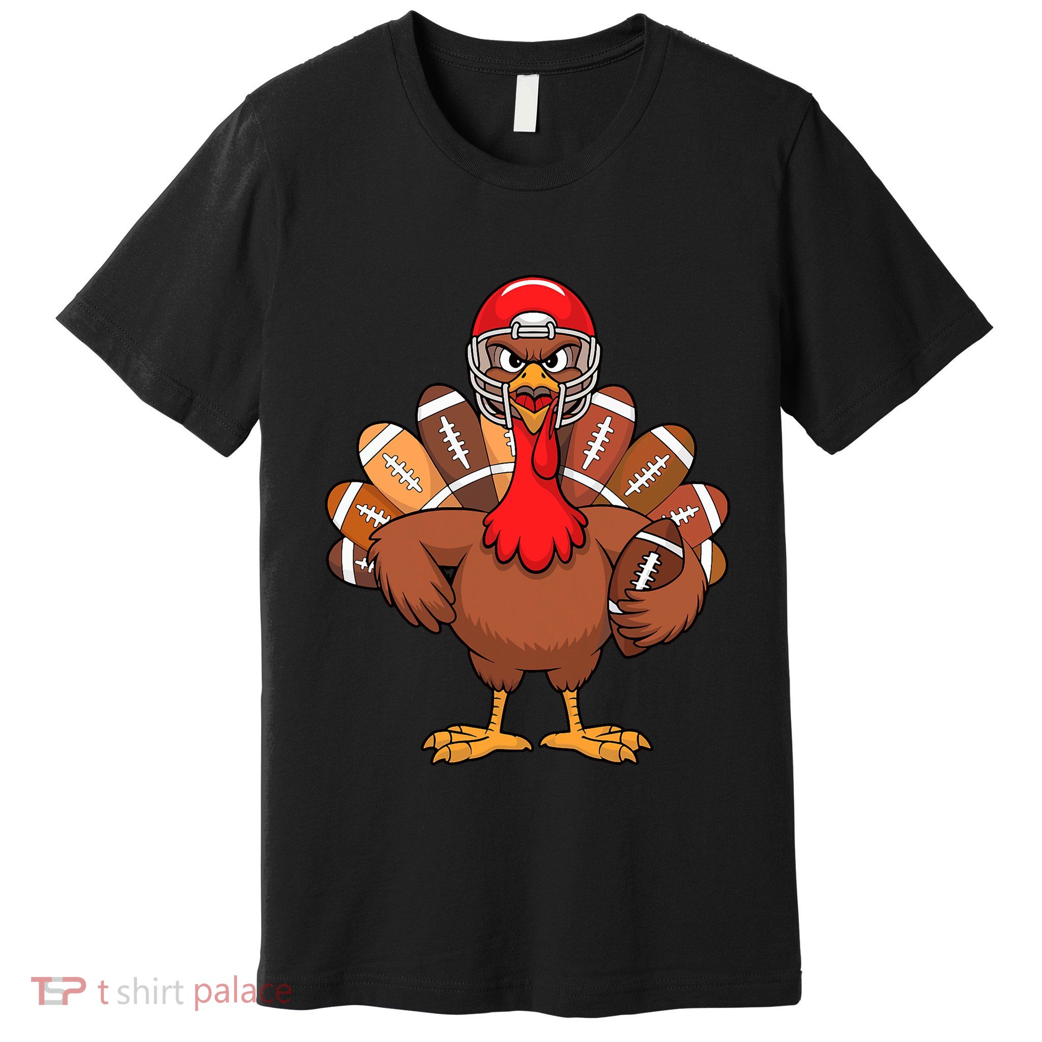 Thanksgiving Football Cool Football Turkey Premium T-Shirt