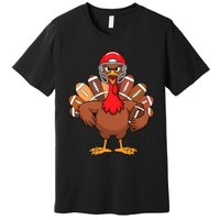 Thanksgiving Football Cool Football Turkey Premium T-Shirt