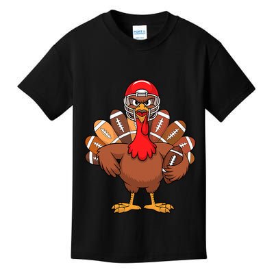 Thanksgiving Football Cool Football Turkey Kids T-Shirt