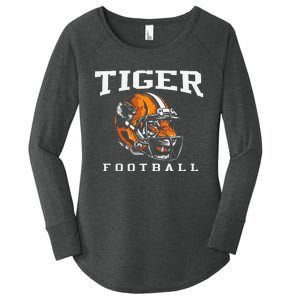 Tiger Football Cool Tiger Mascot Football Women's Perfect Tri Tunic Long Sleeve Shirt