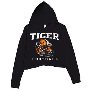 Tiger Football Cool Tiger Mascot Football Crop Fleece Hoodie