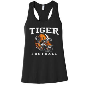 Tiger Football Cool Tiger Mascot Football Women's Racerback Tank