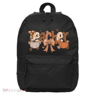 Teacher Fall Coquette Cute Matching Team Gift Idea 16 in Basic Backpack