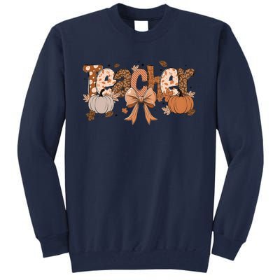 Teacher Fall Coquette Cute Matching Team Gift Idea Tall Sweatshirt