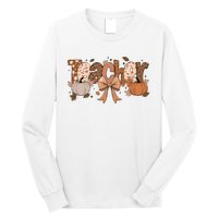 Teacher Fall Coquette Cute Matching Team Gift Idea Long Sleeve Shirt