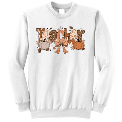 Teacher Fall Coquette Cute Matching Team Gift Idea Sweatshirt