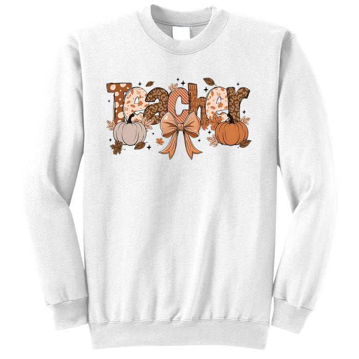 Teacher Fall Coquette Cute Matching Team Gift Idea Sweatshirt