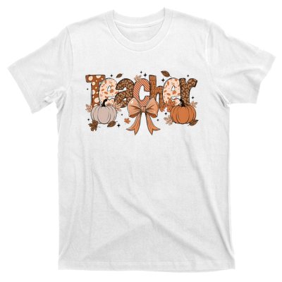 Teacher Fall Coquette Cute Matching Team Gift Idea T-Shirt