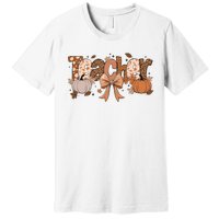 Teacher Fall Coquette Cute Matching Team Gift Idea Premium T-Shirt