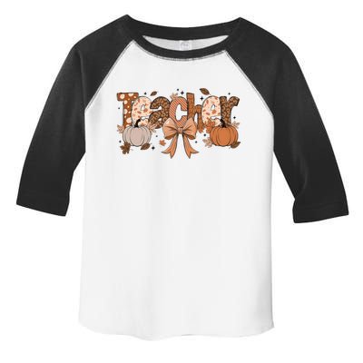 Teacher Fall Coquette Cute Matching Team Gift Idea Toddler Fine Jersey T-Shirt