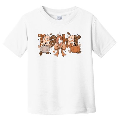 Teacher Fall Coquette Cute Matching Team Gift Idea Toddler T-Shirt