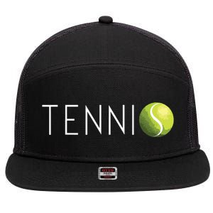 Tennis For Cool Text Tennis Ball 7 Panel Mesh Trucker Snapback Hat