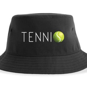 Tennis For Cool Text Tennis Ball Sustainable Bucket Hat