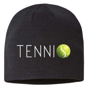 Tennis For Cool Text Tennis Ball Sustainable Beanie