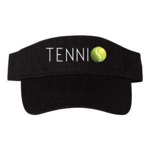 Tennis For Cool Text Tennis Ball Valucap Bio-Washed Visor