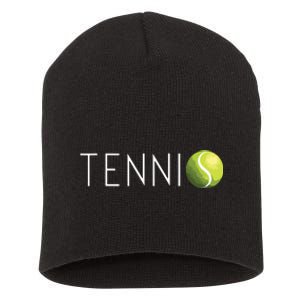 Tennis For Cool Text Tennis Ball Short Acrylic Beanie