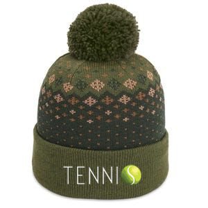 Tennis For Cool Text Tennis Ball The Baniff Cuffed Pom Beanie