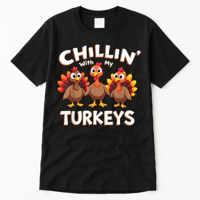 Thanksgiving Family Chillin With My Turkeys Tall T-Shirt