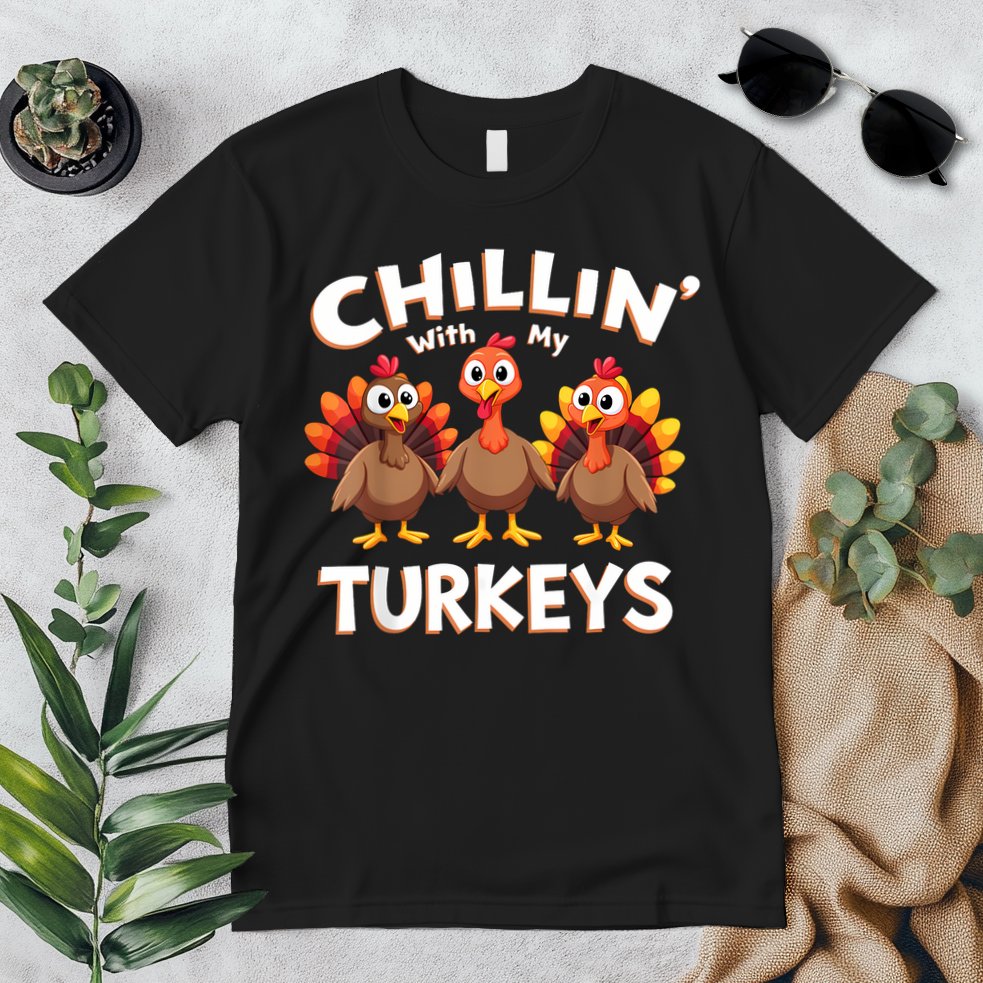 Thanksgiving Family Chillin With My Turkeys Premium T-Shirt