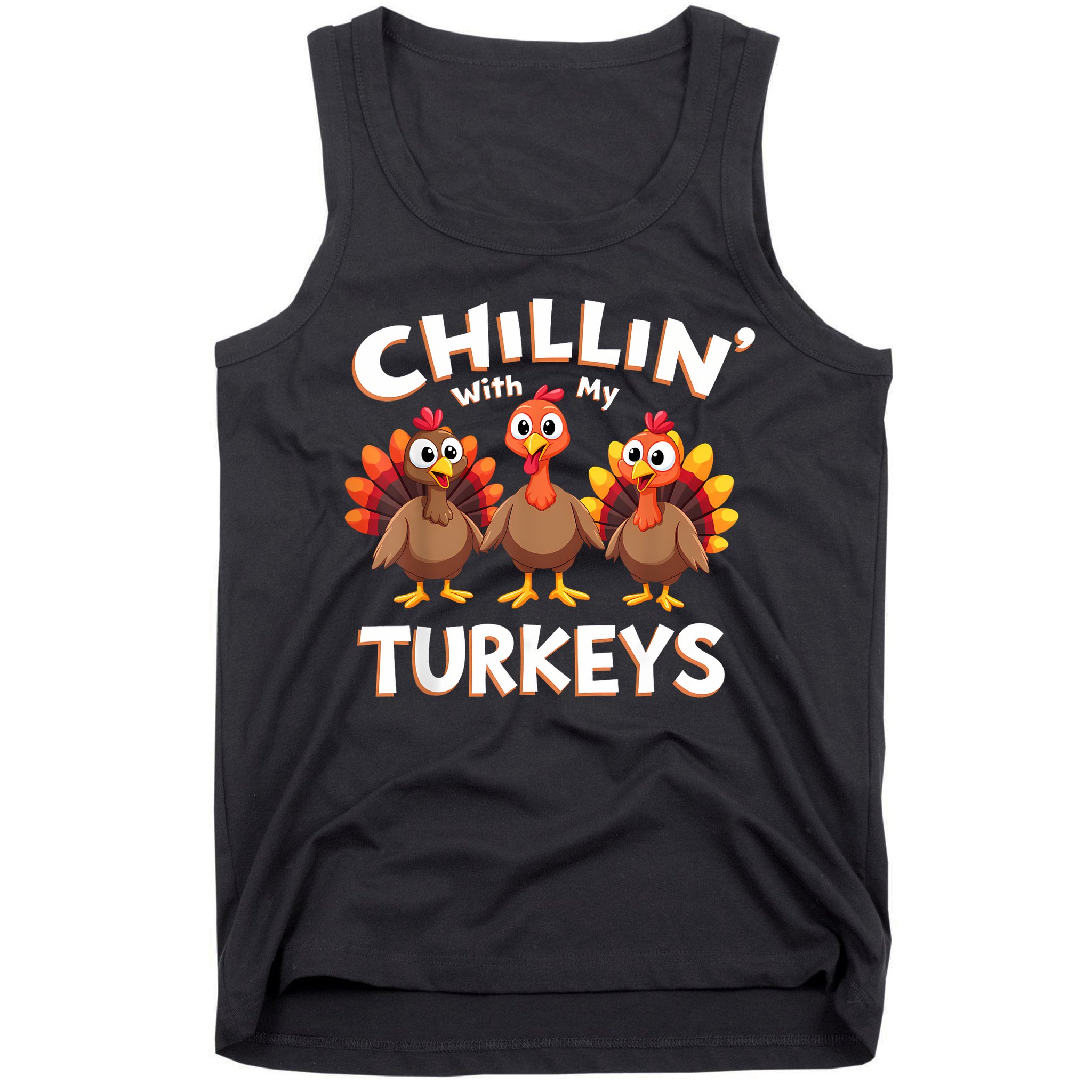 Thanksgiving Family Chillin With My Turkeys Tank Top