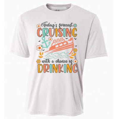 Today's Forecast Cruising With A Chance Of Drinking Cruise Cooling Performance Crew T-Shirt