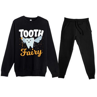 Tooth Fairy Dentist Dental Tooth Fairy Gift Premium Crewneck Sweatsuit Set