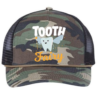 Tooth Fairy Dentist Dental Tooth Fairy Gift Retro Rope Trucker Hat Cap