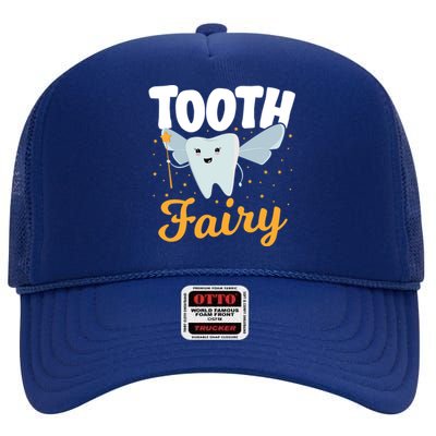 Tooth Fairy Dentist Dental Tooth Fairy Gift High Crown Mesh Back Trucker Hat