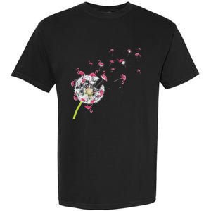 Tropical Floral Dandelion Exotic Bird Animal Flamingo Garment-Dyed Heavyweight T-Shirt