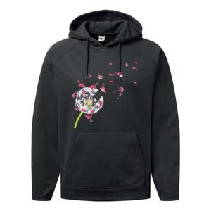 Tropical Floral Dandelion Exotic Bird Animal Flamingo Performance Fleece Hoodie