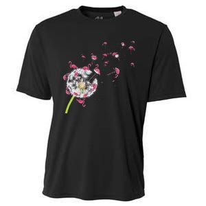 Tropical Floral Dandelion Exotic Bird Animal Flamingo Cooling Performance Crew T-Shirt