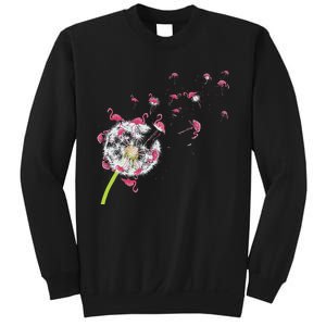 Tropical Floral Dandelion Exotic Bird Animal Flamingo Sweatshirt