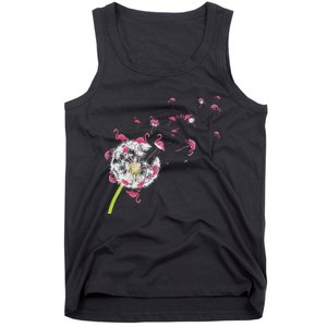 Tropical Floral Dandelion Exotic Bird Animal Flamingo Tank Top