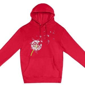 Tropical Floral Dandelion Exotic Bird Animal Flamingo Premium Pullover Hoodie