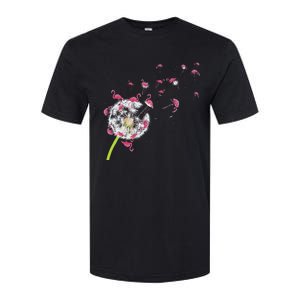 Tropical Floral Dandelion Exotic Bird Animal Flamingo Softstyle CVC T-Shirt