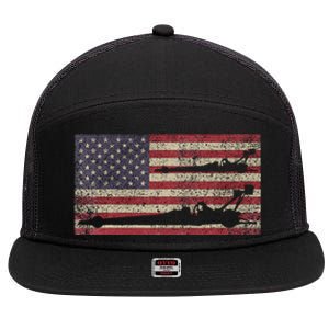 Top Fuel Dragsters Usa Patriotic American Flag Dragster Fan 7 Panel Mesh Trucker Snapback Hat