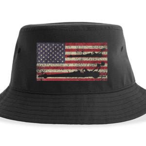 Top Fuel Dragsters Usa Patriotic American Flag Dragster Fan Sustainable Bucket Hat