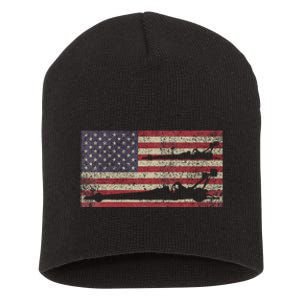 Top Fuel Dragsters Usa Patriotic American Flag Dragster Fan Short Acrylic Beanie