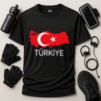Turkey Flag Design Turkish Flag Turkey Map Harita TüRkiye Cooling Performance Crew T-Shirt